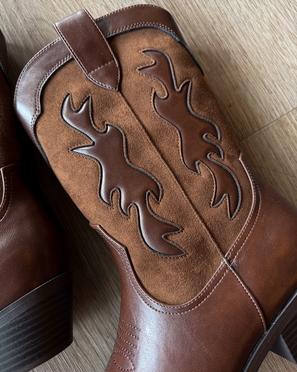 Wildfire Brown Faux Suede Western Boots