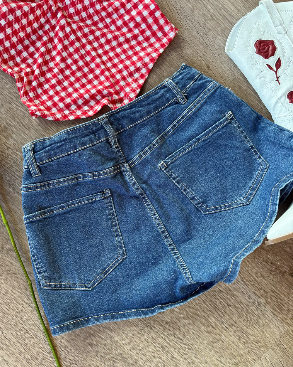Maisie Medium Wash Button Front Denim Mini Skirt