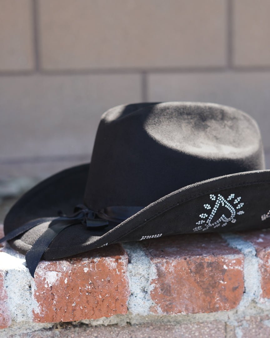 Black Rhinestone Studded Disco Cowgirl Hat - Cindy Jane Boutique - Hats