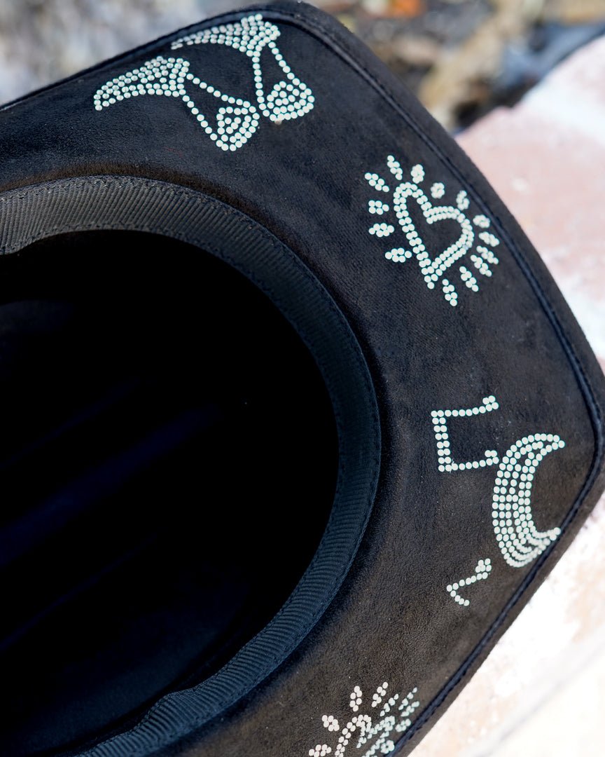 Black Rhinestone Studded Disco Cowgirl Hat - Cindy Jane Boutique - Hats