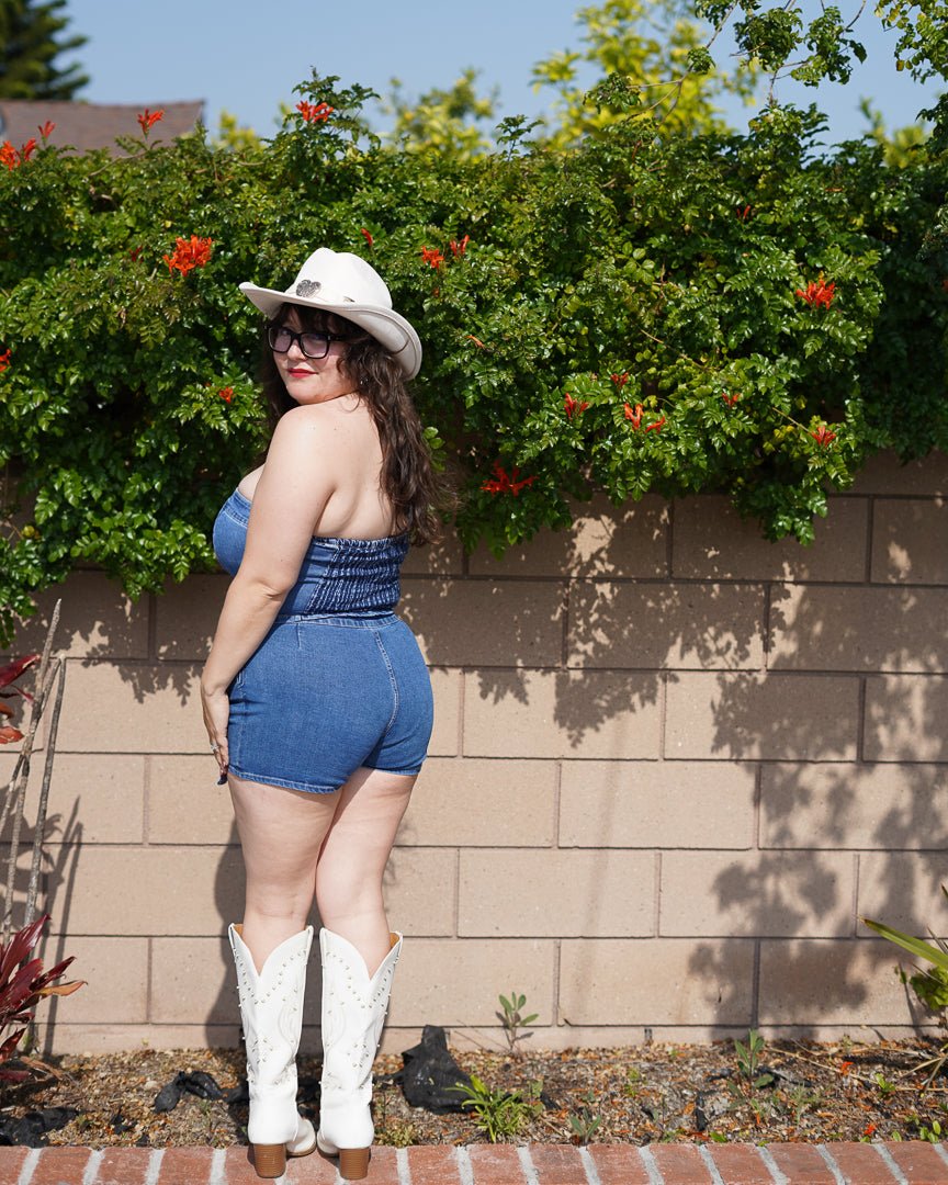 Blue Strapless Denim Top - Cindy Jane Boutique - Tanks, Camis & Tube Tops