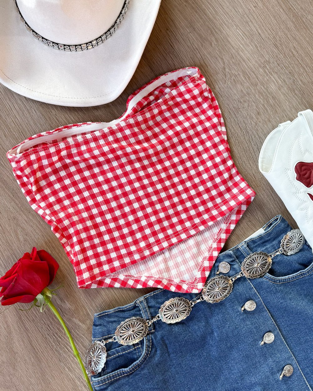 Check You Out Red Multi Ribbed Ruched Bandana Top - Cindy Jane Boutique - Tanks, Camis & Tube Tops