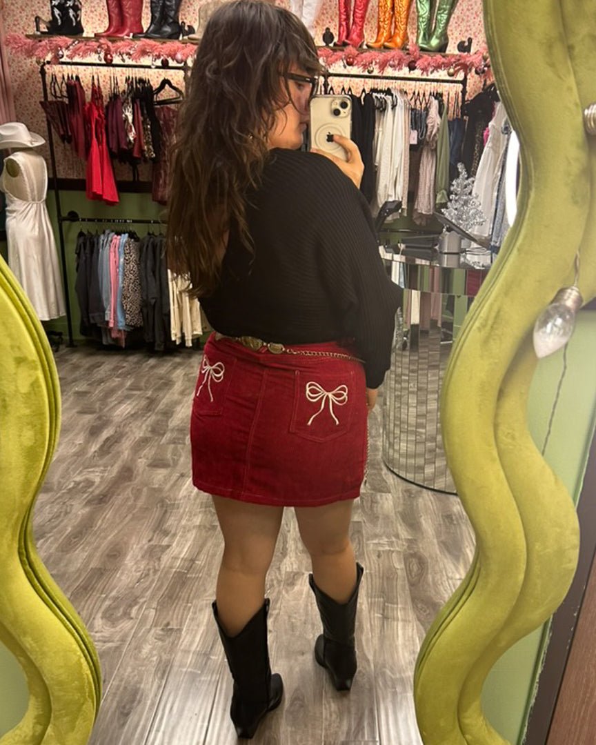 Cheyenne Black Off Shoulder Surplice Ribbed Sweater Top - Cindy Jane Boutique - Sweaters & Cardigans