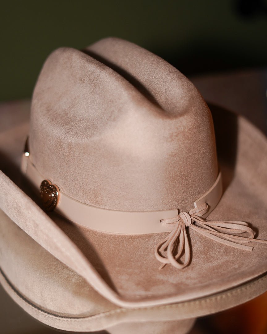 Khaki Heart Buckle Western Trendy Cowgirl Hat - Cindy Jane Boutique - Hats