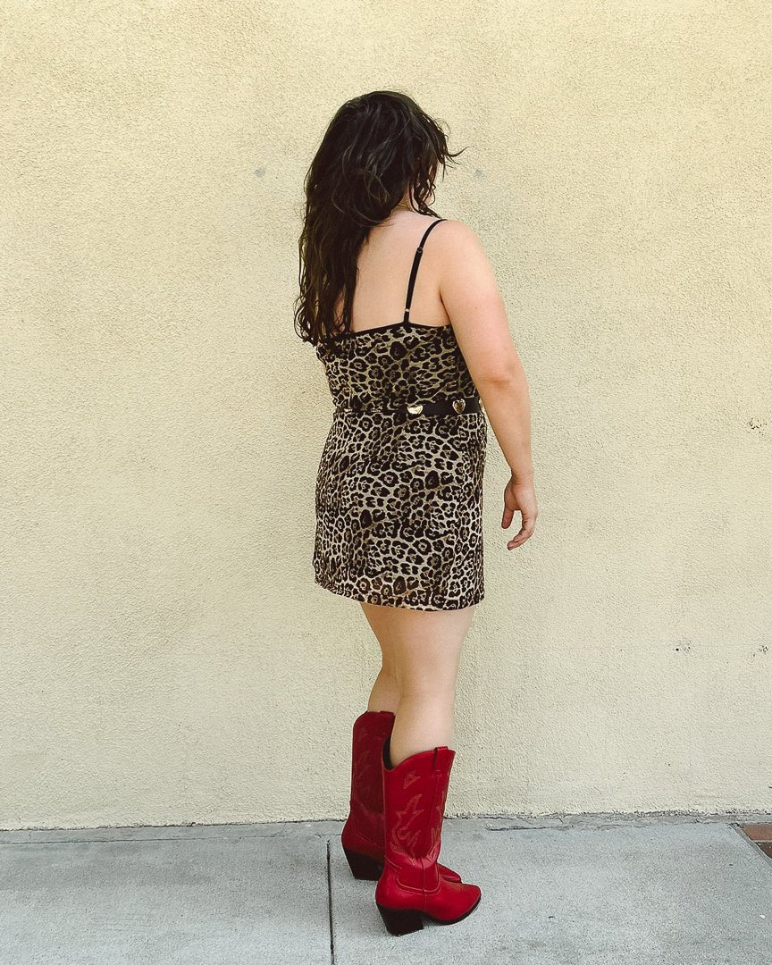 Leopard Print Mesh Mini Dress - Cindy Jane Boutique - Short Dresses