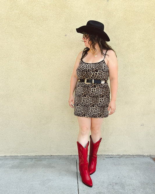 Leopard Print Mesh Mini Dress - Cindy Jane Boutique - Short Dresses