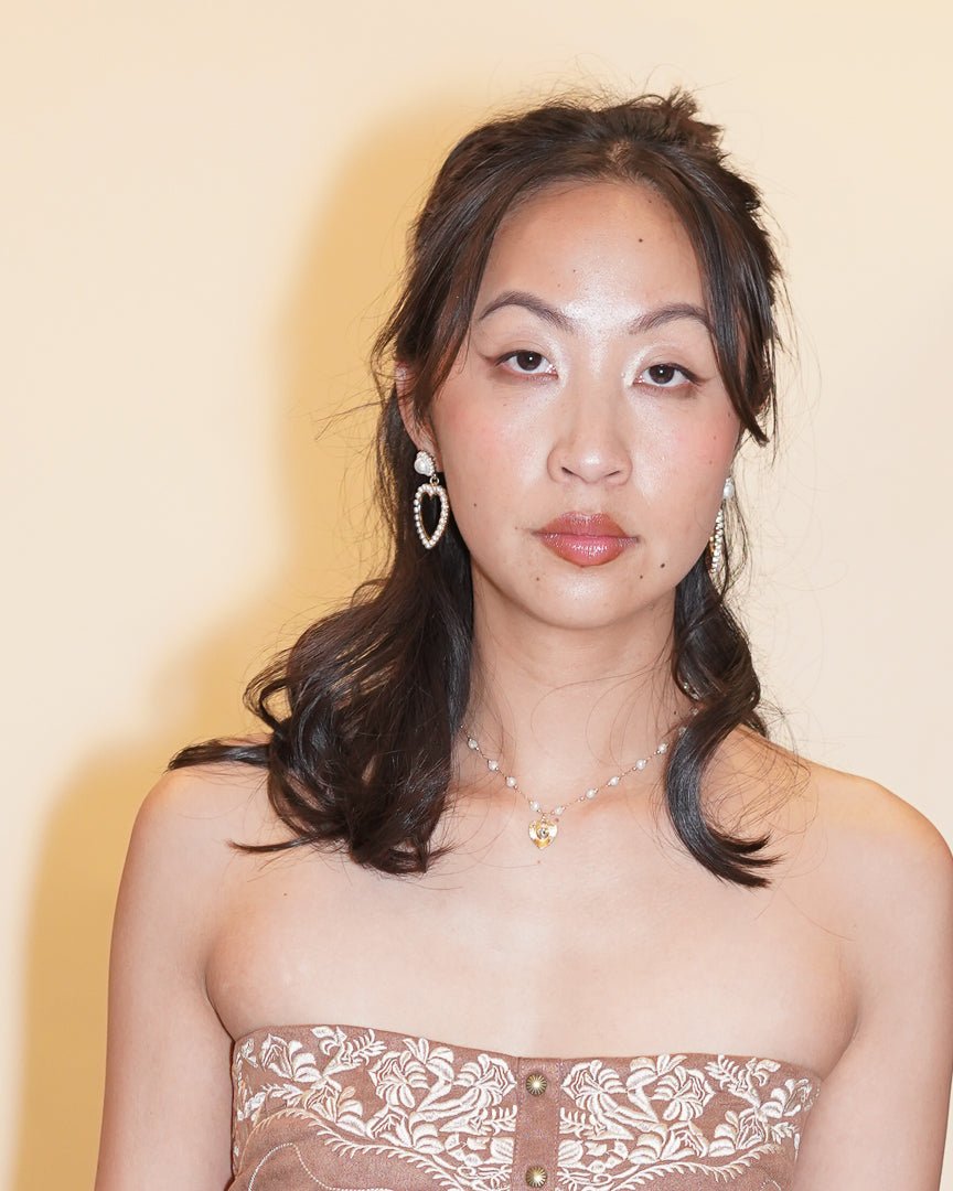 Lovestruck Pearl Heart Station Chain Necklace - Cindy Jane Boutique - Necklaces