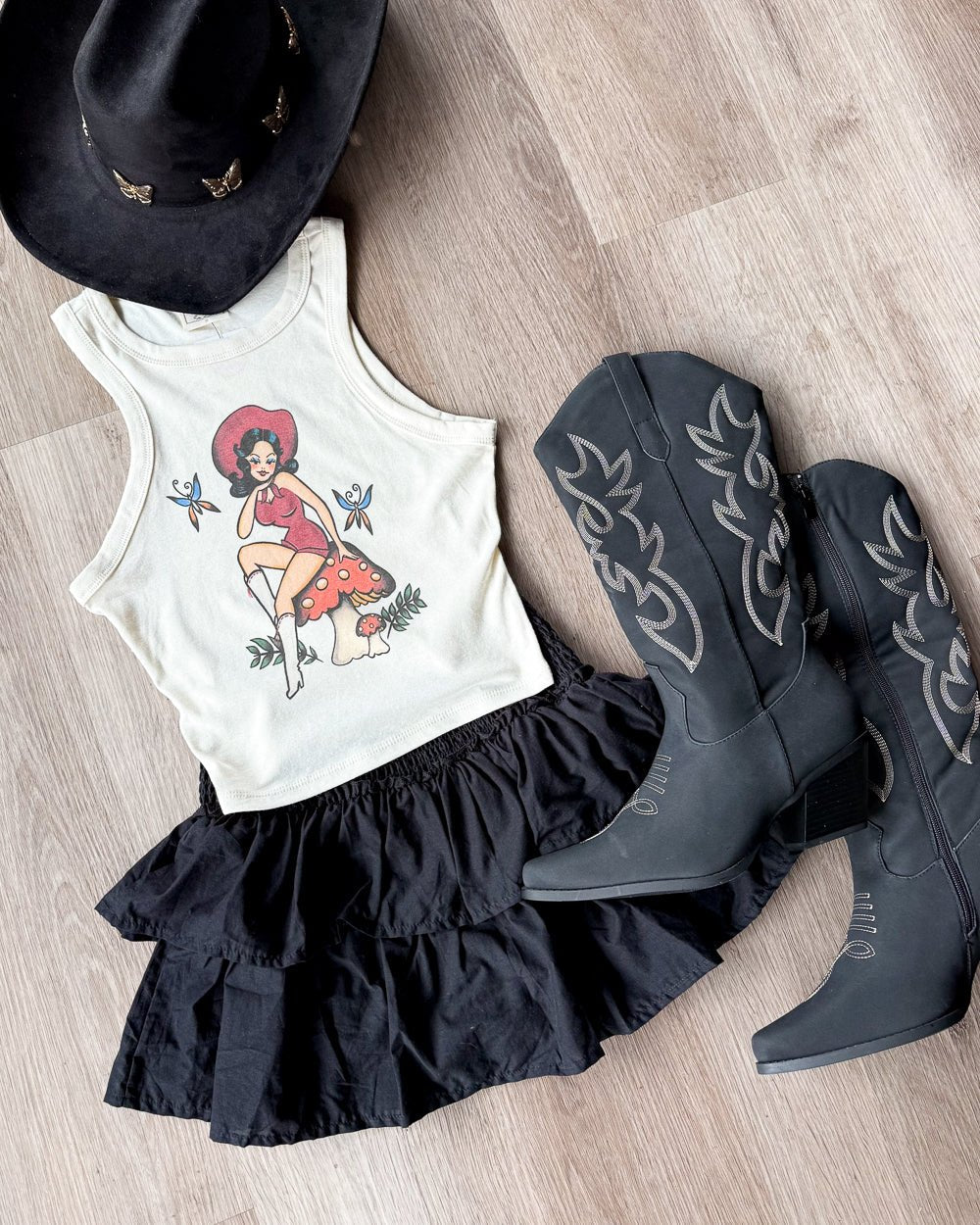 Mischief Made Mush Mama Ivory Ribbed Racer Tank Top - Cindy Jane Boutique - Graphic Tees