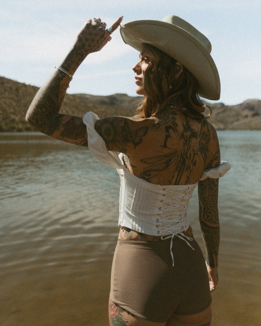 Sierra Off Shoulder White Lace Corset Top - Cindy Jane Boutique - Tanks, Camis & Tube Tops