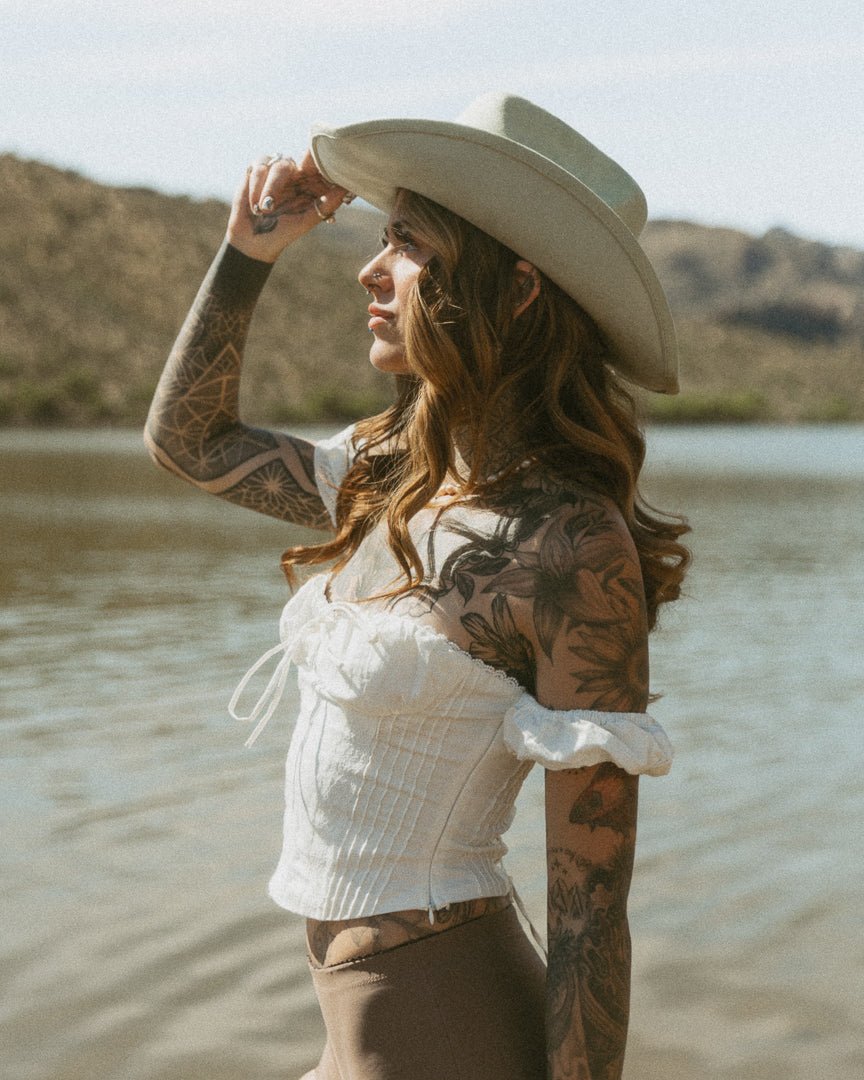 Sierra Off Shoulder White Lace Corset Top - Cindy Jane Boutique - Tanks, Camis & Tube Tops