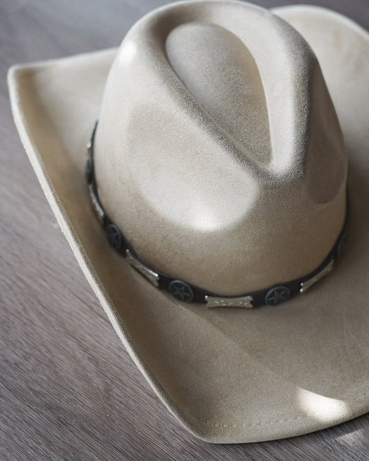 Star Studded Khaki Western Cowgirl Hat - Cindy Jane Boutique - Hats