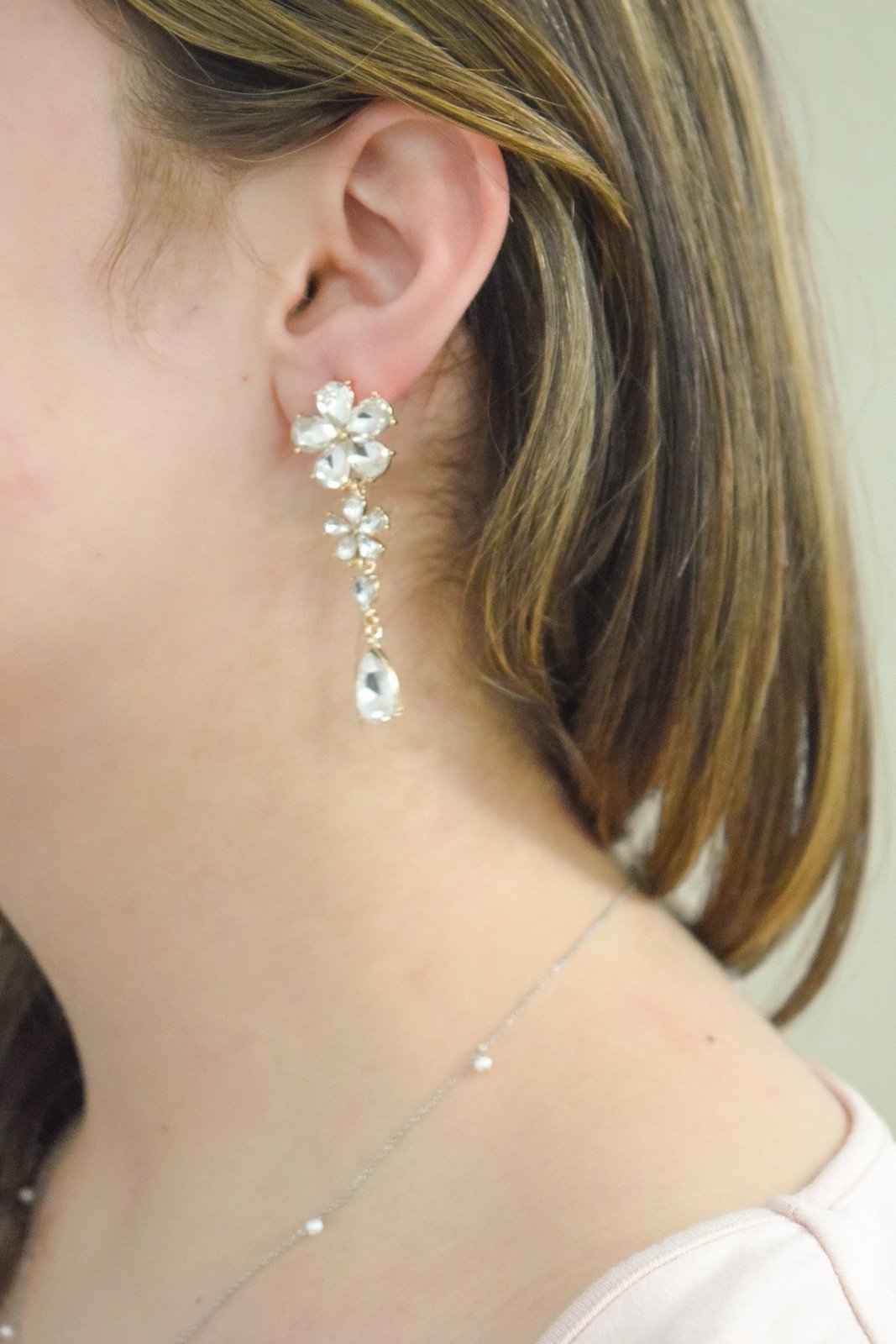 Flower Gemstone Dangle Earrings - Cindy Jane Boutique - Earrings