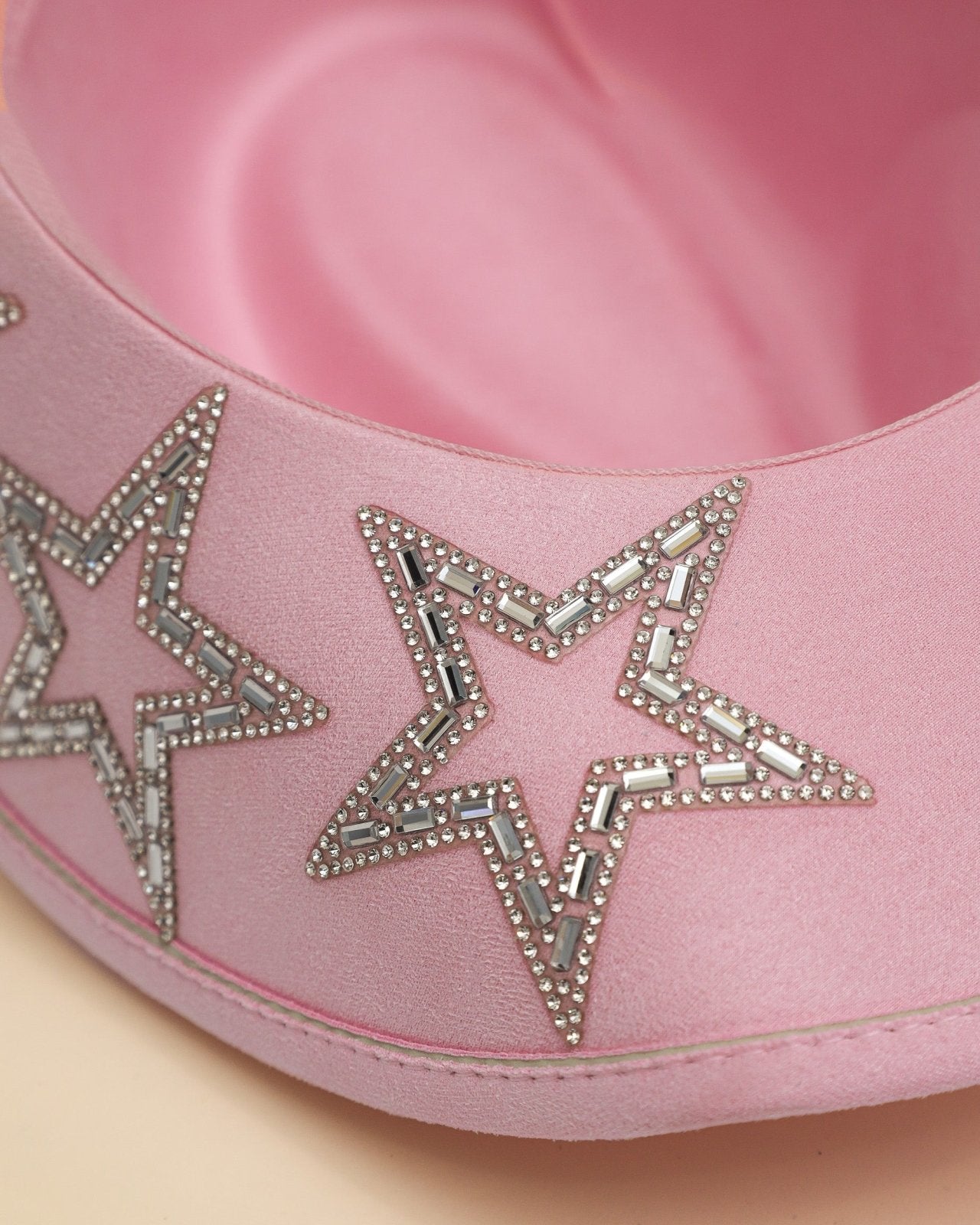 Light Pink Embellished Star Brim Rhinestone Cowgirl Hat - Cindy Jane Boutique - Hats