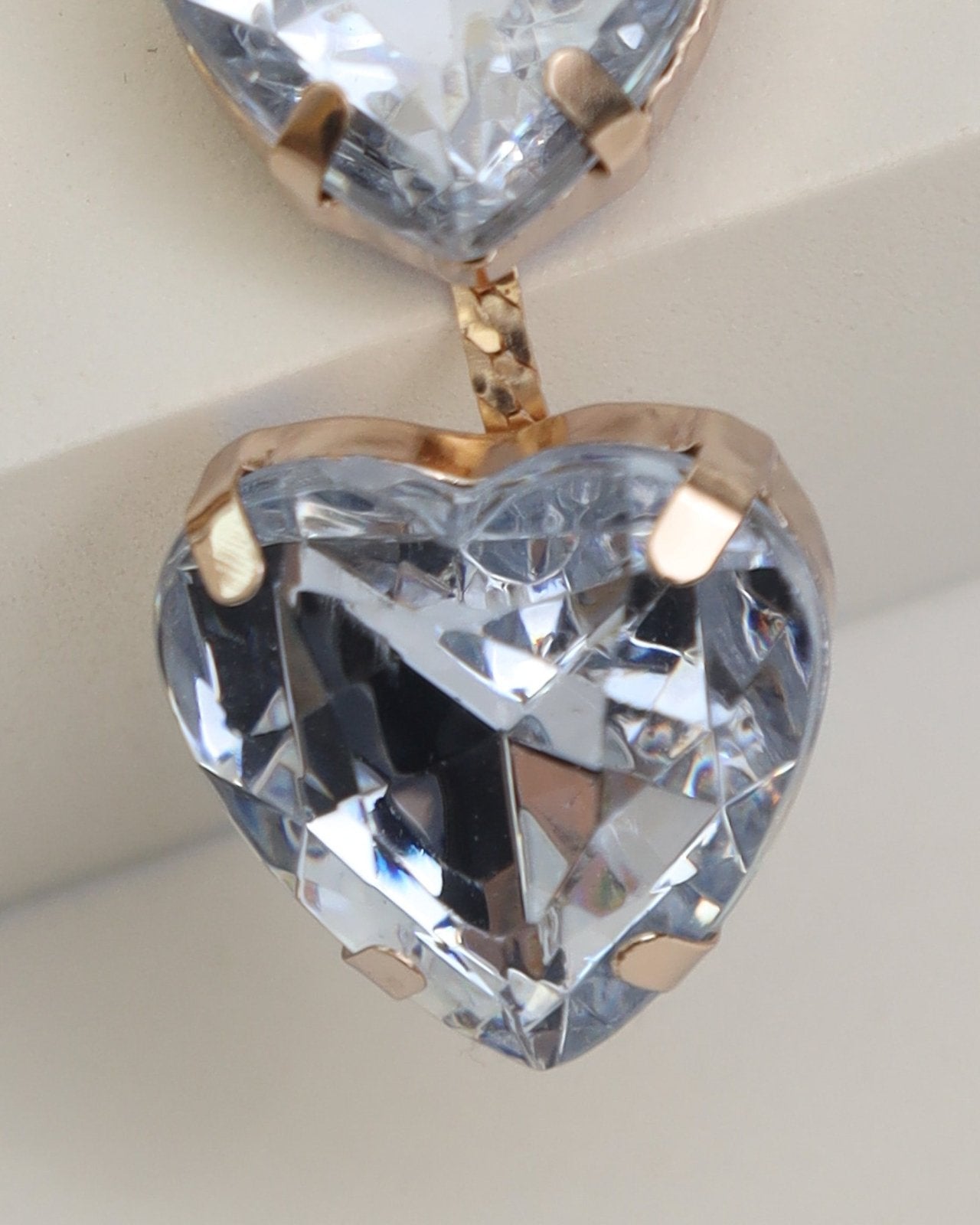 Linked Gemstone Heart Drop Earrings - Cindy Jane Boutique - Earrings