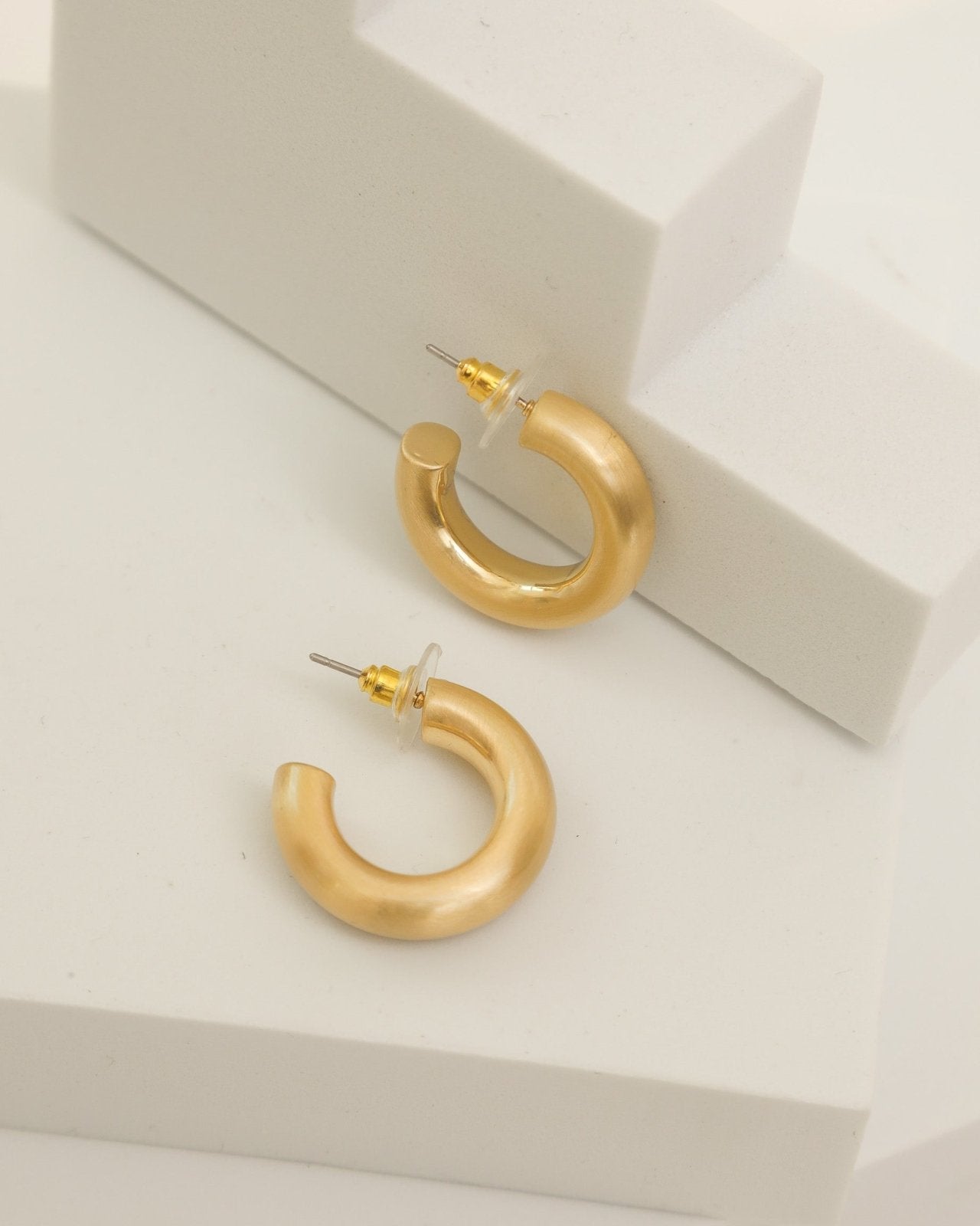 Mini Satin Open Chunky Hoop Earrings - Cindy Jane Boutique - Earrings