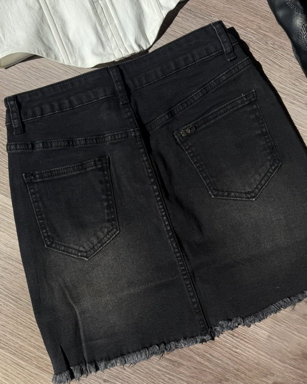 Midnight Rambler Black Stretch Denim Mini Skirt