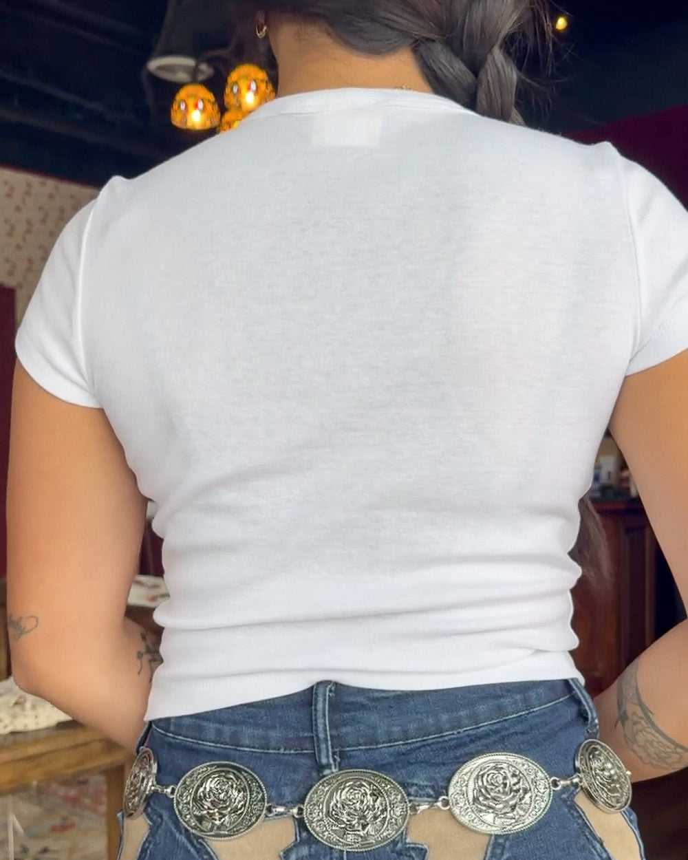 Mischief Made Mush Mama White Cropped Baby Tee