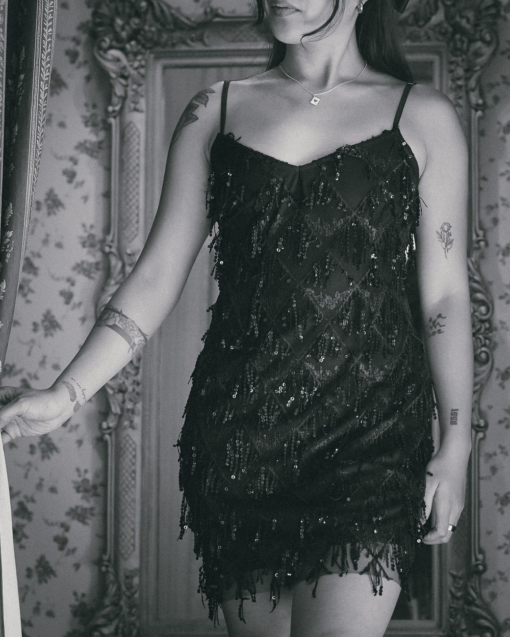 After Hours Black Lightweight Sequin Fringe Mini Dress - Cindy Jane Boutique - Short Dresses