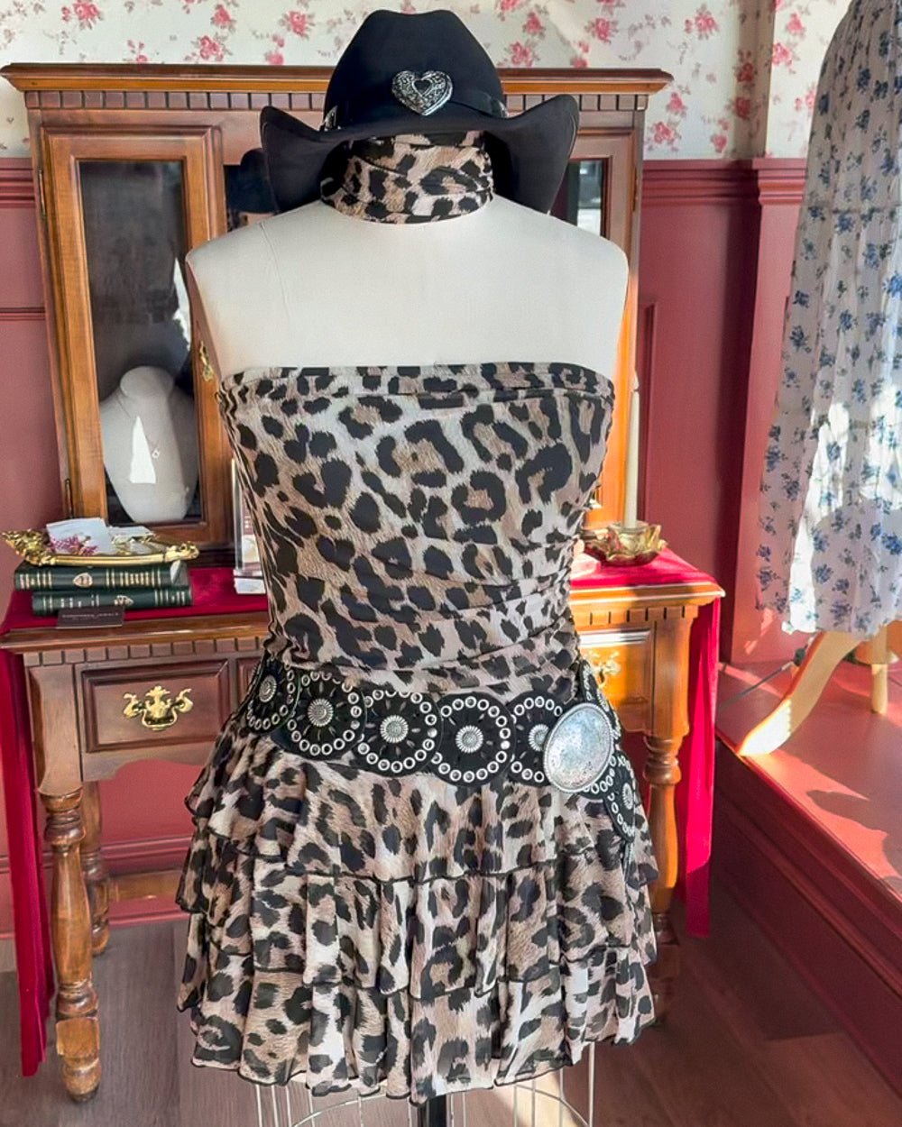 Bless Your Heart Leopard Print Strapless Tiered Ruffle Mini Dress - Cindy Jane Boutique - Short Dresses