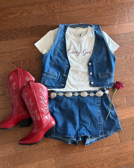 Blue Denim Vest Top - Cindy Jane Boutique - Tanks, Camis & Tube Tops