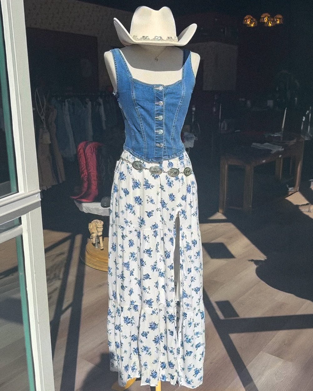 Blue Skies Ahead White Multi Floral Maxi Skirt With Slit - Cindy Jane Boutique - Skirts