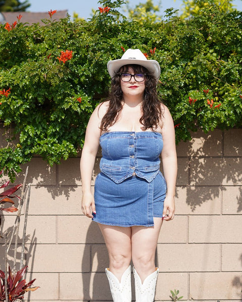 Blue Strapless Denim Top Cindy Jane Boutique Blue Strapless Denim Top Cindy Jane Boutique
