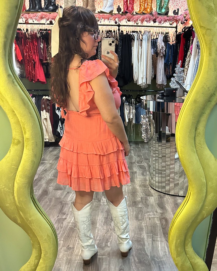 coral dresses short Coral Short Sleeve Mini Dress – Cindy Jane Boutique