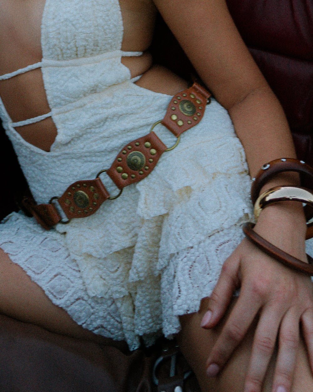 Desert Bloom Brown Western Medallion Belt - Cindy Jane Boutique - Belts