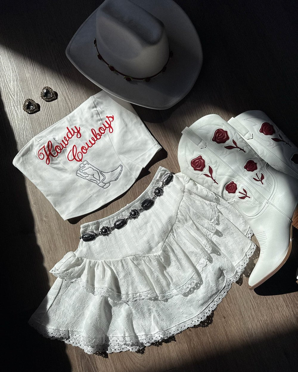 Honeysuckle White Cotton Tiered Lace Mini Skort - Cindy Jane Boutique - Skirts