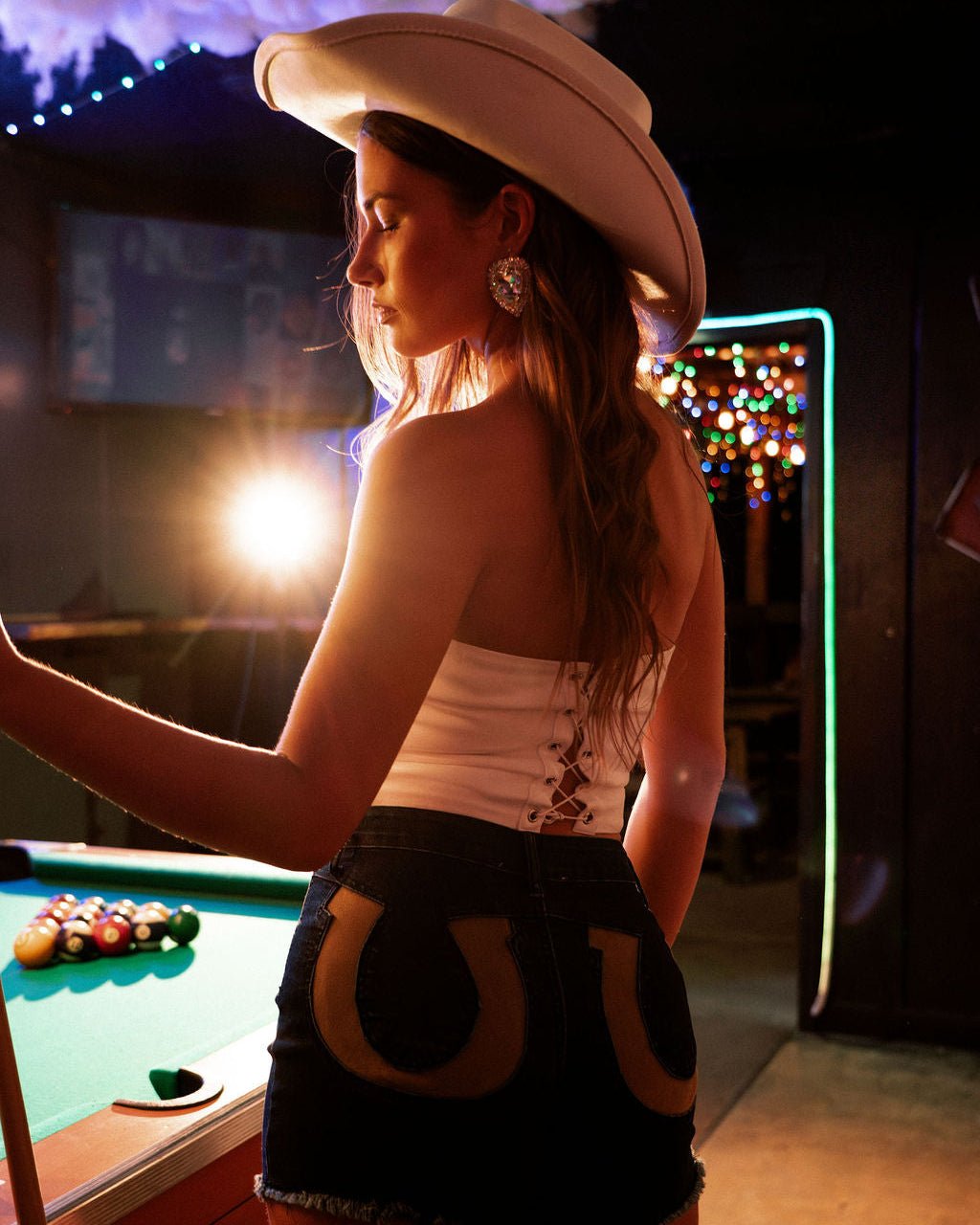 Howdy Cowboys White Stretch Twill Embroidered Rhinestone Corset Top - Cindy Jane Boutique - Tanks, Camis & Tube Tops