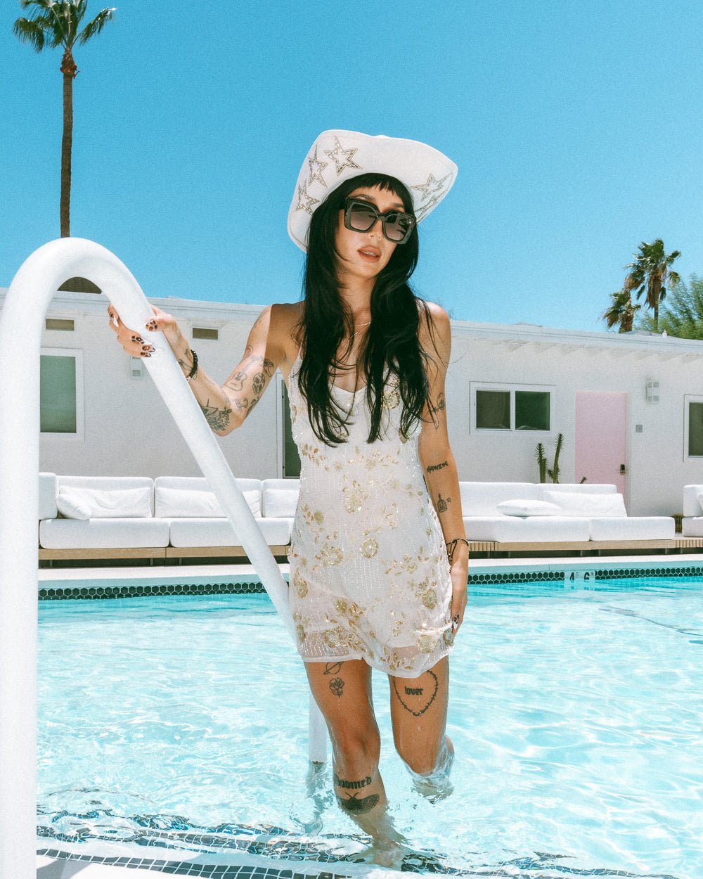 Lady Luck Ivory Chiffon Sequin Beaded Backless Mini Dress - Cindy Jane Boutique - Short Dresses