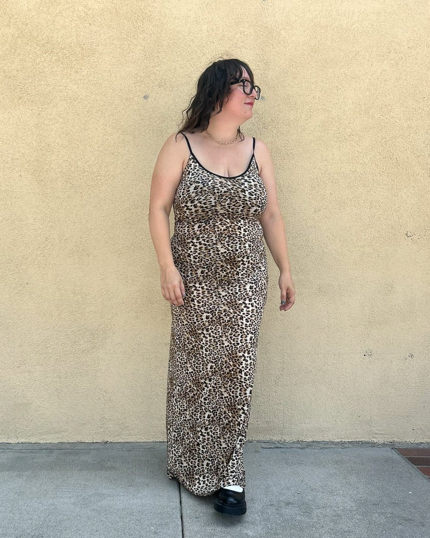 Leopard Print Silky Scoop Neck Maxi Dress - Cindy Jane Boutique - Maxi Dresses