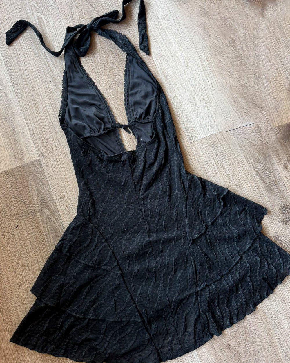Love Song Black Lace Halter Mini Dress - Cindy Jane Boutique - Short Dresses