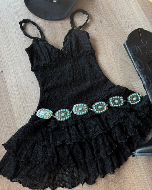 Lover Gal Black Sleeveless Lace Trim Tiered Ruffle Mini Dress - Cindy Jane Boutique - Short Dresses