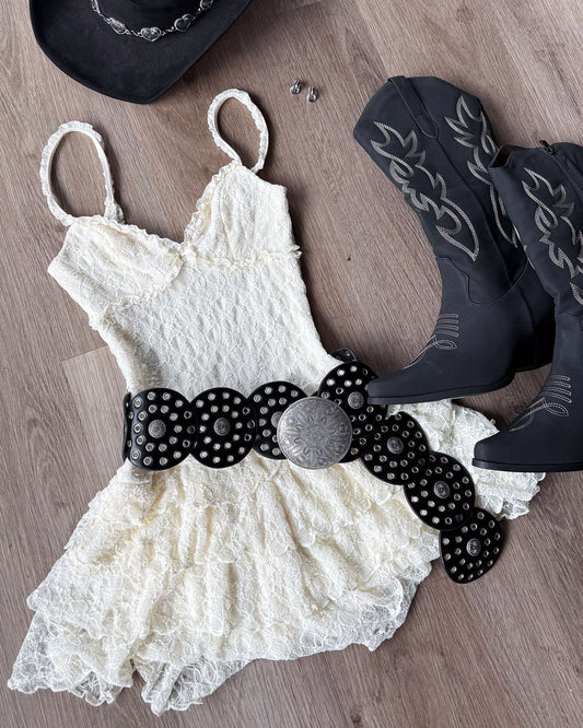 Lover Gal Ivory Sleeveless Lace Trim Tiered Ruffle Mini Dress - Cindy Jane Boutique - Short Dresses