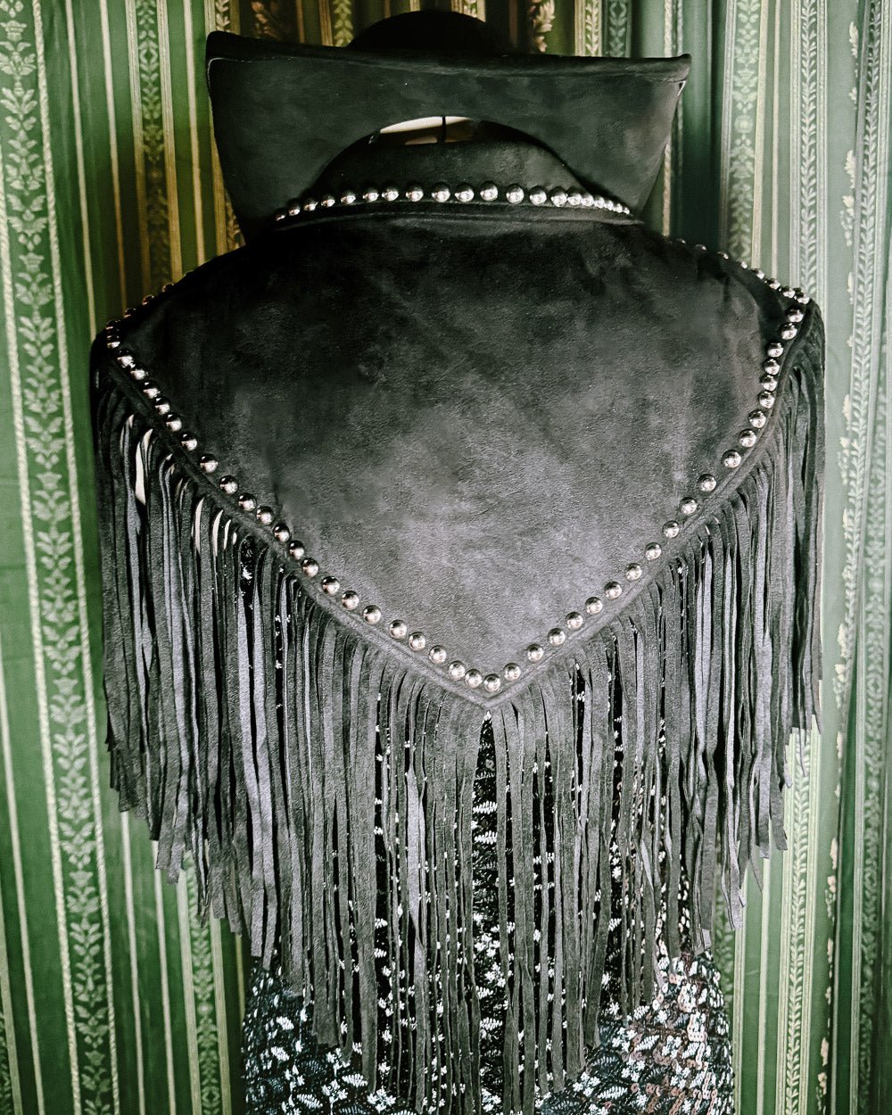 Midnight Rodeo Black Western Faux Suede Studded Fringe Vest - Cindy Jane Boutique - Coats & Jackets