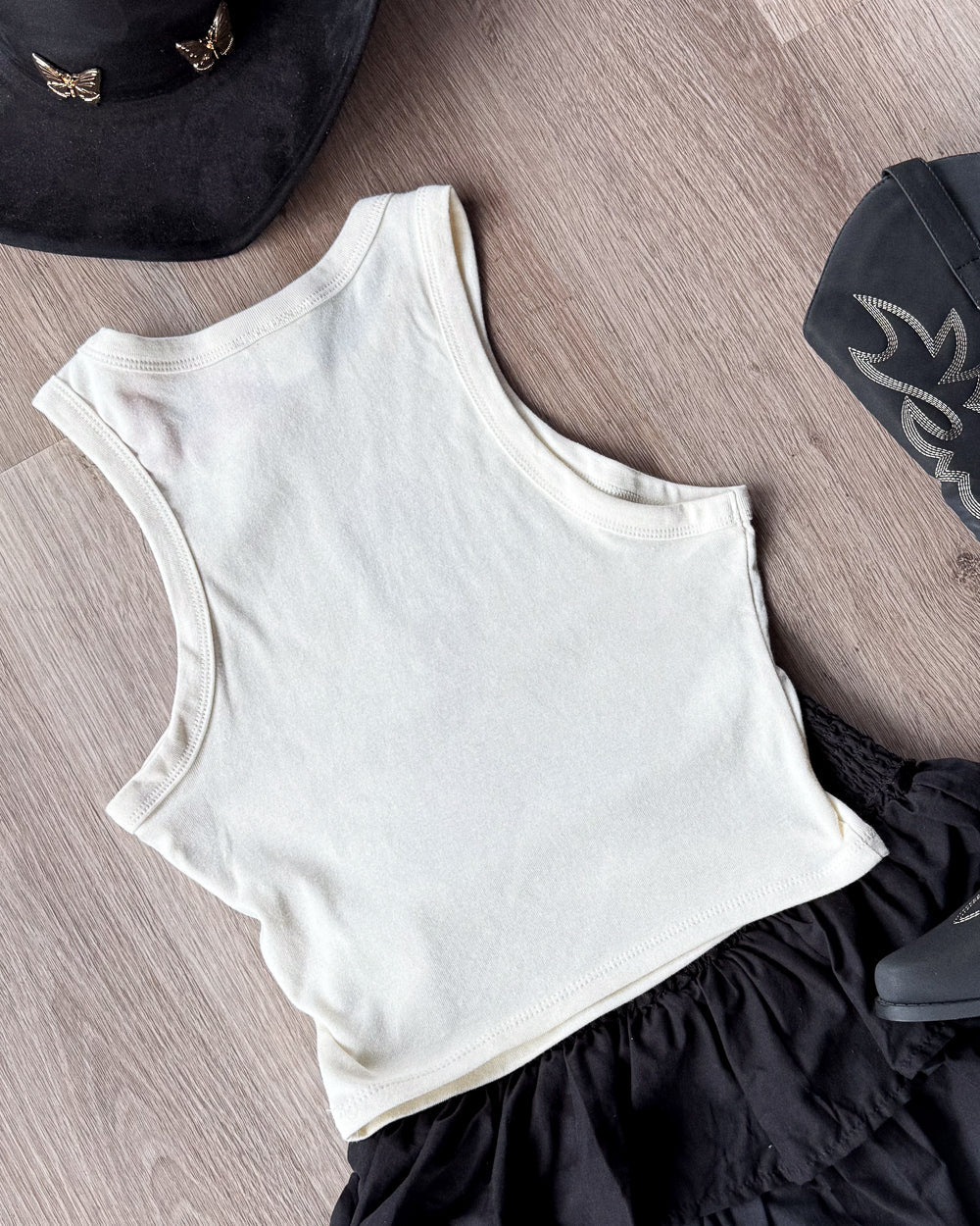 Mischief Made Mush Mama Ivory Ribbed Racer Tank Top - Cindy Jane Boutique - Graphic Tees