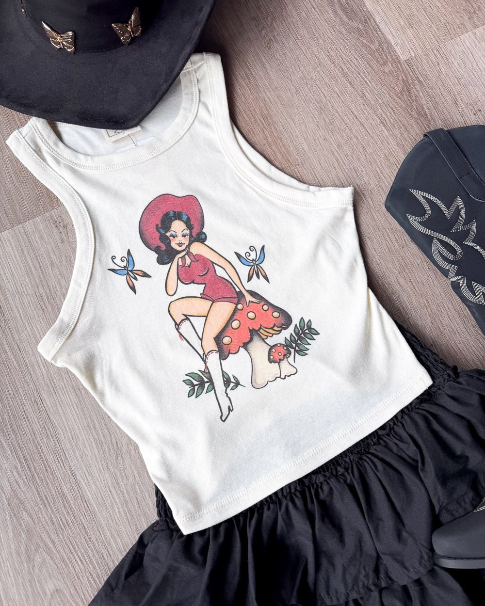 Mischief Made Mush Mama Ivory Ribbed Racer Tank Top - Cindy Jane Boutique - Graphic Tees