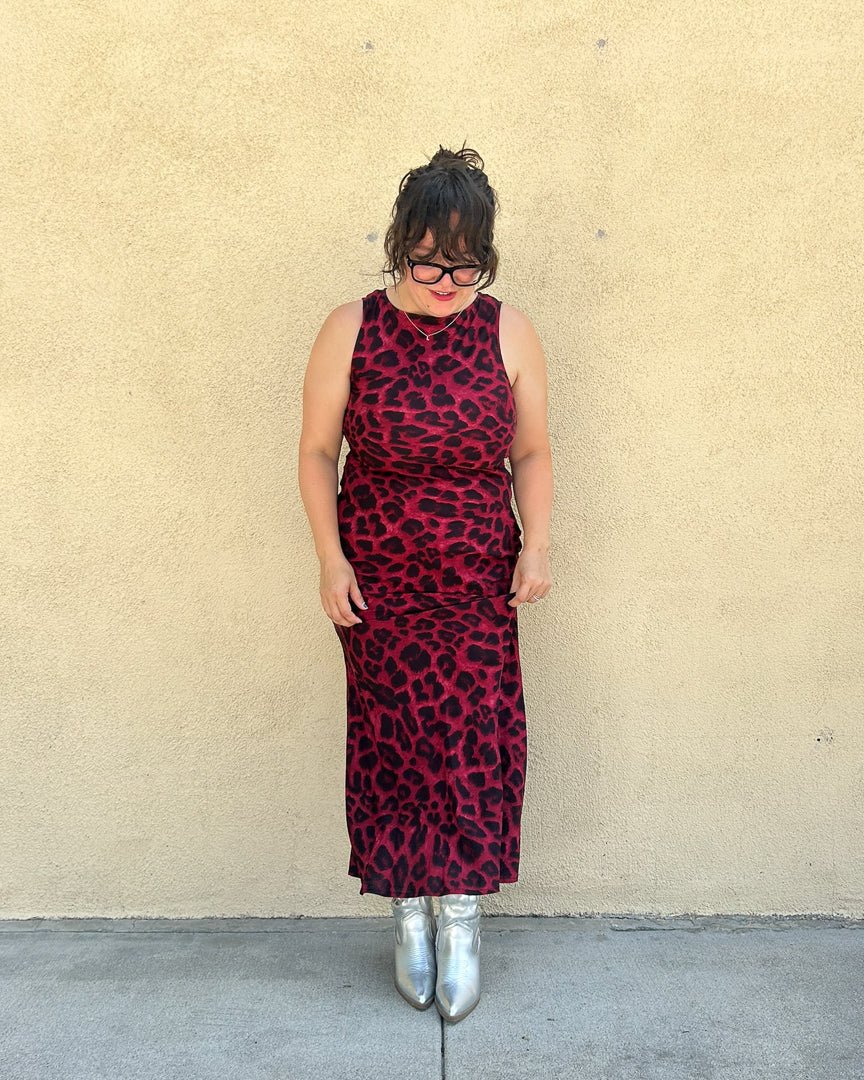 Red Leopard Print Satin Slip Maxi Dress Cindy Jane Boutique Red Leopard Print Satin Slip Maxi Dress Cindy Jane Boutique