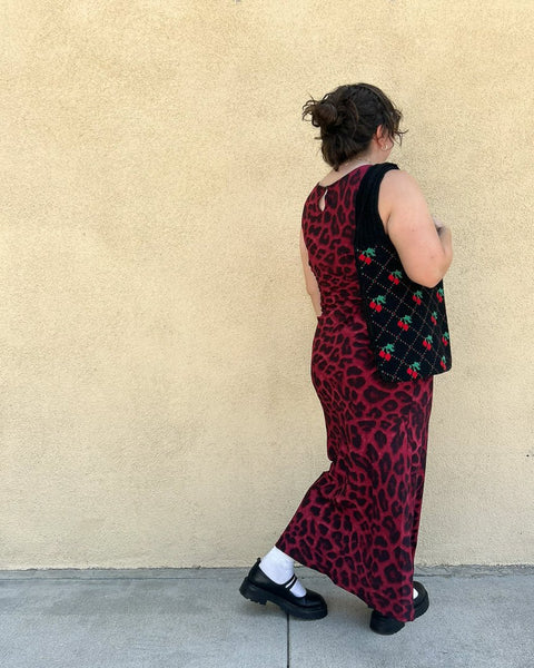 strapless open back dress Red Leopard Print Satin Slip Maxi Dress – Cindy Jane Boutique