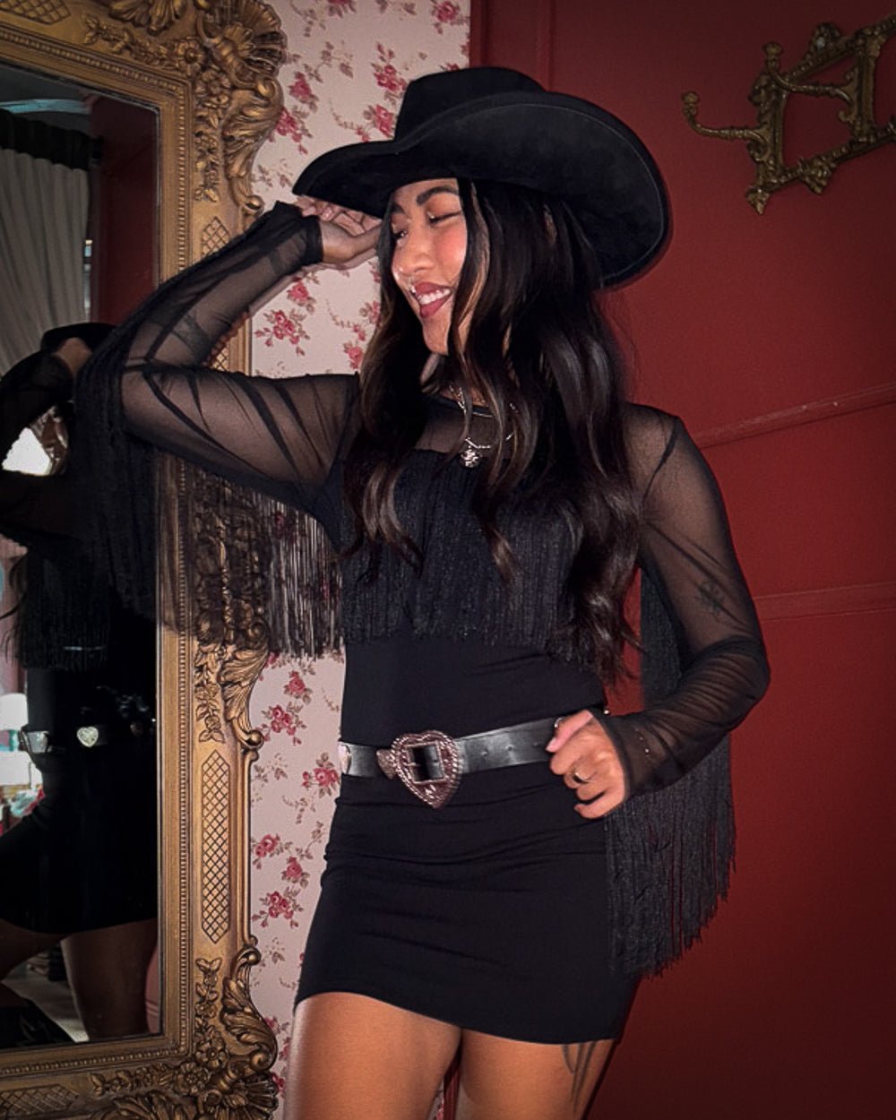 Roxie Black Fringe Mini Dress - Cindy Jane Boutique - Short Dresses