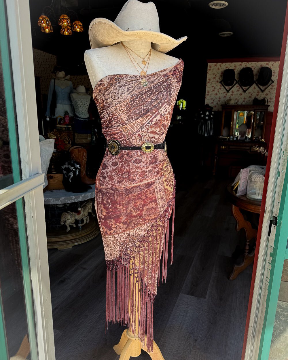Sienna Boho Off Shoulder Paisley Patchwork Fringe Wrap Midi Dress - Cindy Jane Boutique - Midi Dresses