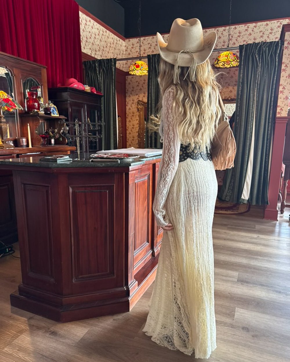 Stay A Spell Cream Floral Lace Long Sleeve Tie Front Duster Top - Cindy Jane Boutique - Long Sleeve Tops