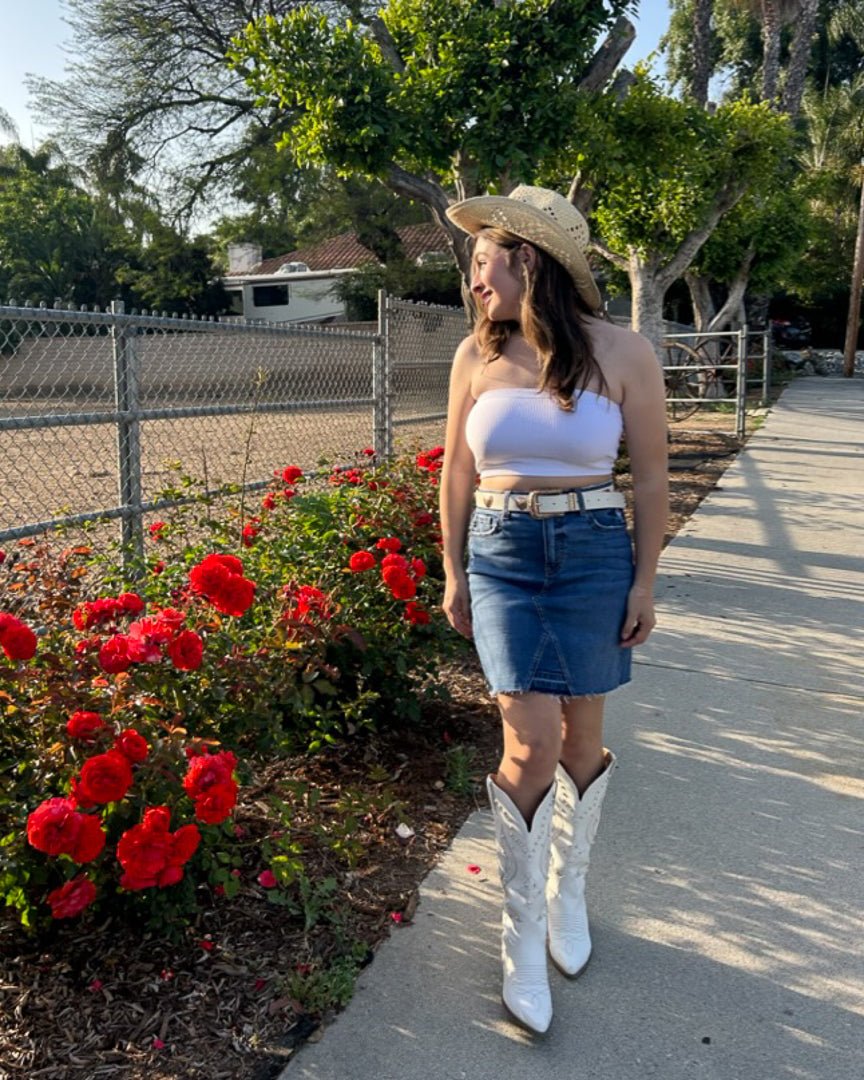 White Ribbed Bandeau Tube Top - Cindy Jane Boutique - Tanks, Camis & Tube Tops