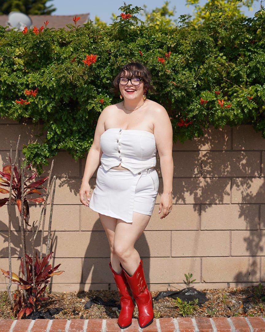 White Strapless Jean Top - Cindy Jane Boutique - Tanks, Camis & Tube Tops