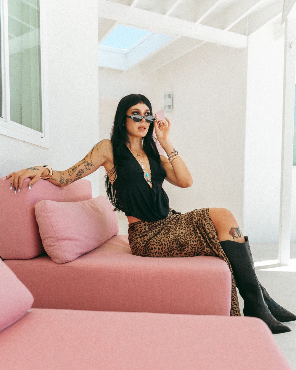 Wild Card Leopard Western Double Buckle Faux Suede Slit Maxi Skirt - Cindy Jane Boutique - Skirts