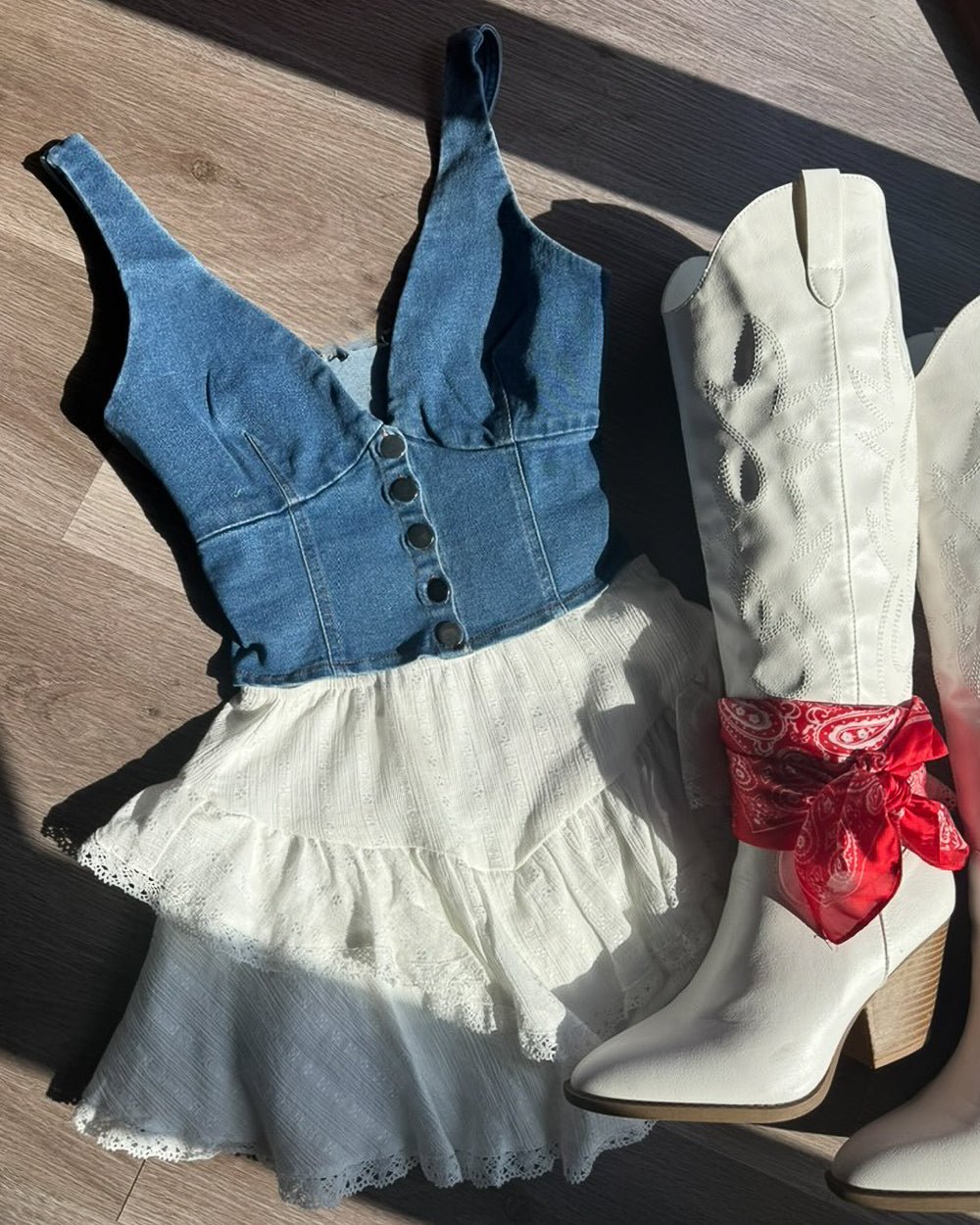 Winnie Medium Wash Blue Denim Sleeveless Corset Top - Cindy Jane Boutique - Tanks, Camis & Tube Tops