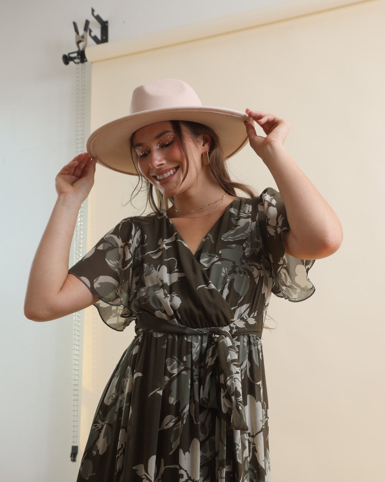 Olive Green Multi Floral Short Sleeve Chiffon Surplice Maxi Dress Cindy Jane Boutique Olive Green Multi Floral Short Sleeve Chiffon Surplice Maxi Dress Cindy Jane Boutique