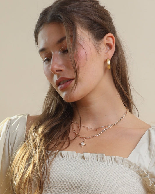 Pearl Pendant and Charm Embellished Western Chain Layered Necklace - Cindy Jane Boutique - Necklaces