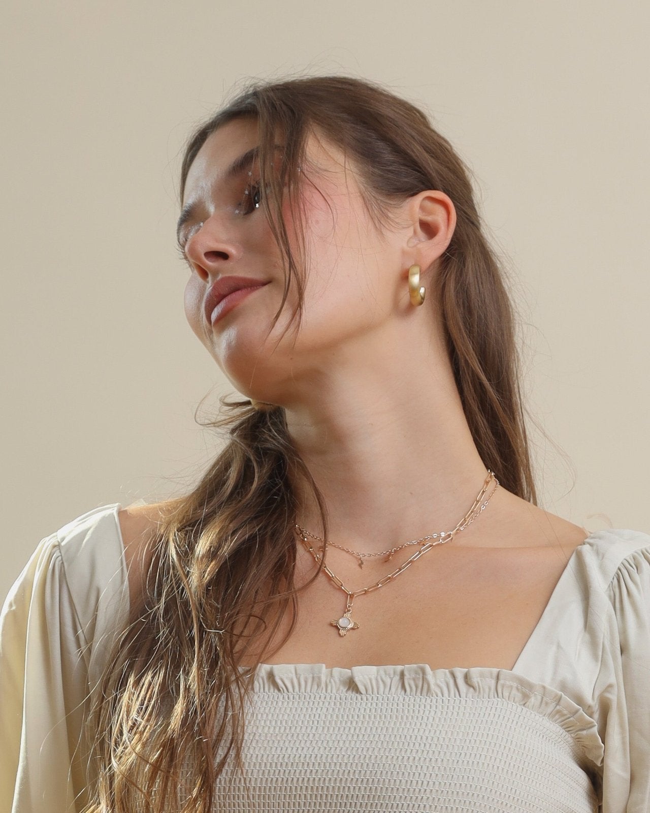 Pearl Pendant and Charm Embellished Western Chain Layered Necklace - Cindy Jane Boutique - Necklaces